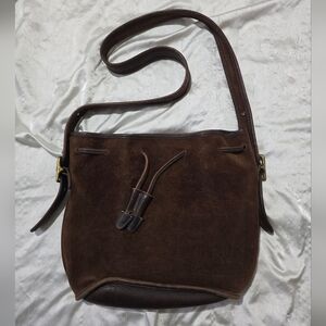 Vintage Coach Berkeley Brown Suede Leather Drawstring Shoulder Bag D6B-9012
